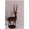 Image 4 : Wood Carved Antelope Pair/Book Ends & Decor - 12" x 4" (One Has Broken Ear)