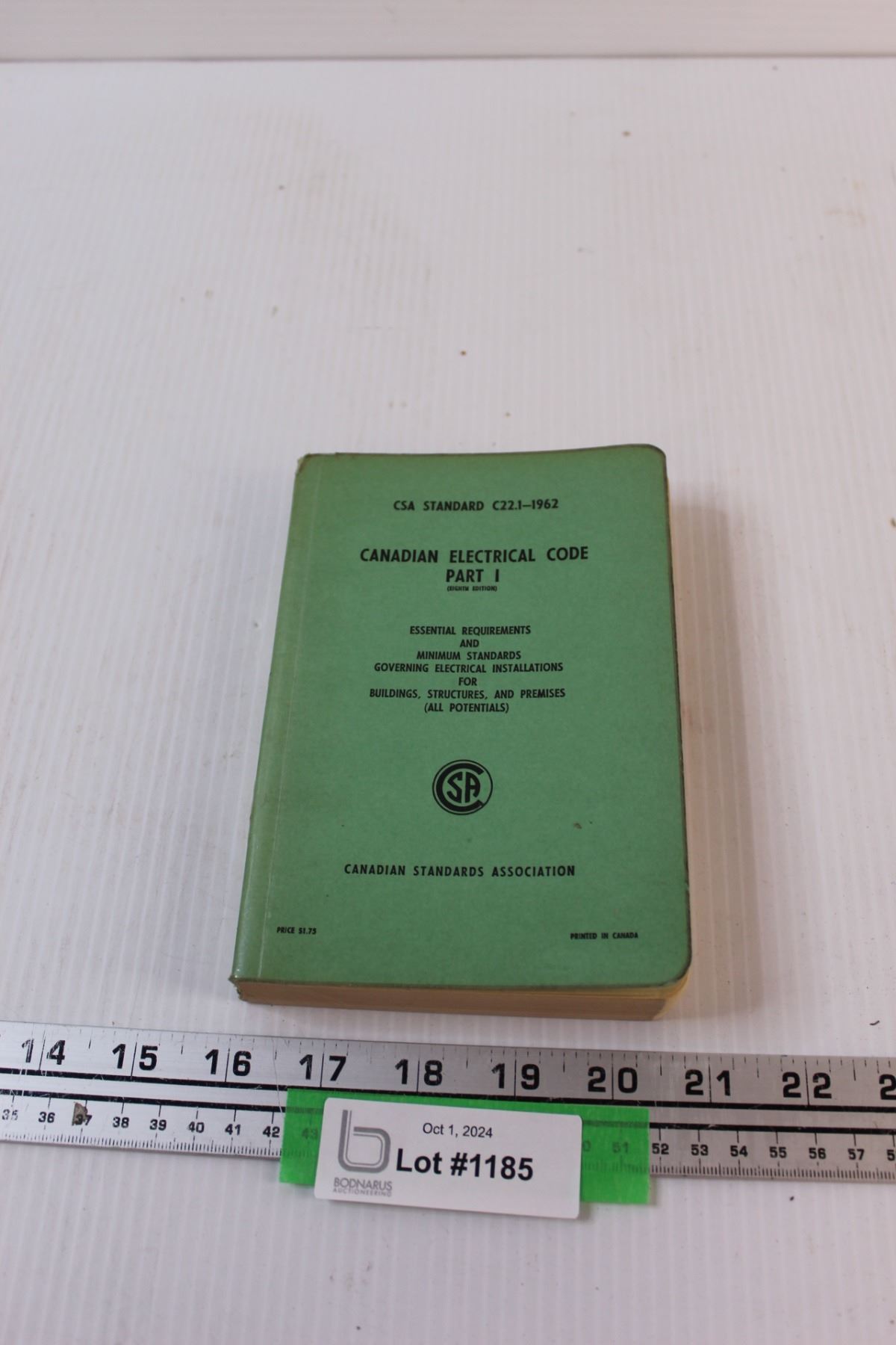 Canadian Electrical Code - 1962 Book