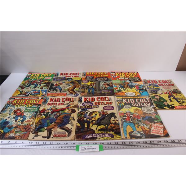 (9) Vintage Kid Colt Outlaw, Two-Gun Kid Comicbooks