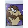 Image 2 : (2) Of Looney Tunes Framed Wall Posters of Tweetie and Taz - Both Measure 16" x 20"