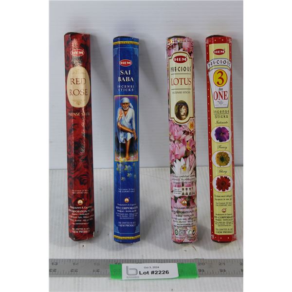 (4) Packs Of Hem Incense Sticks