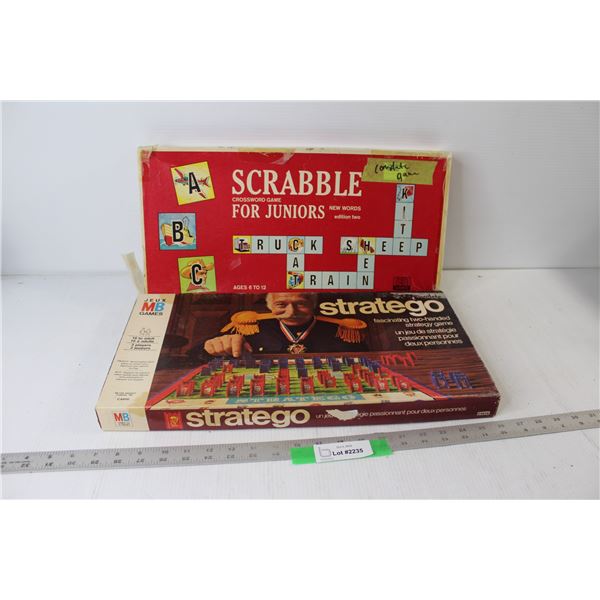 (2) Board Games - Scrabble For Juniors - Consigners Say All Pieces Are There, Stratego - As Is