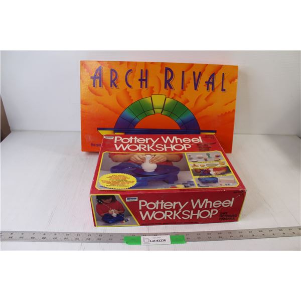 (2) Board Games - Arch Rival, Pottery Wheel Workshop - As Is