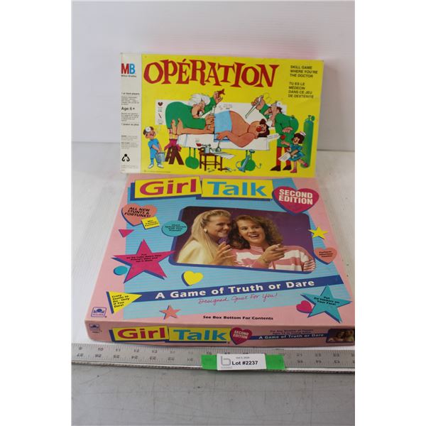 (2) Board Games - Girl Talk, Operation - As Is