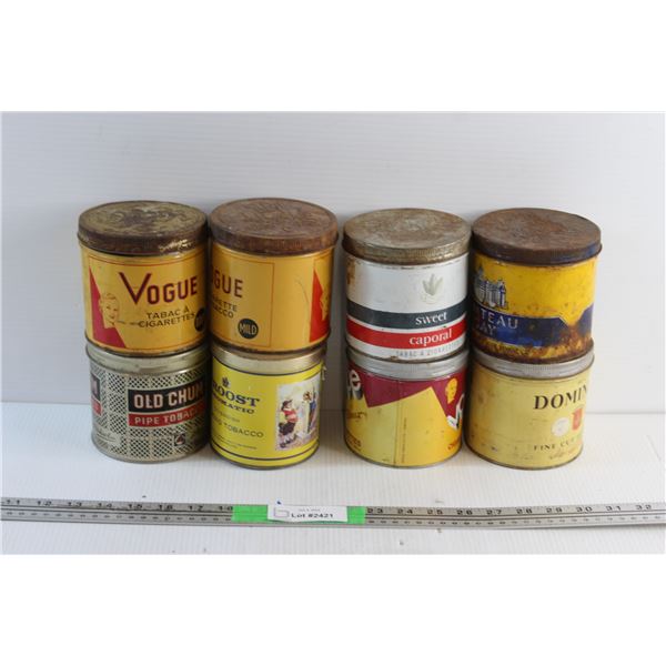 (8) Vintage Tobacco Tins
