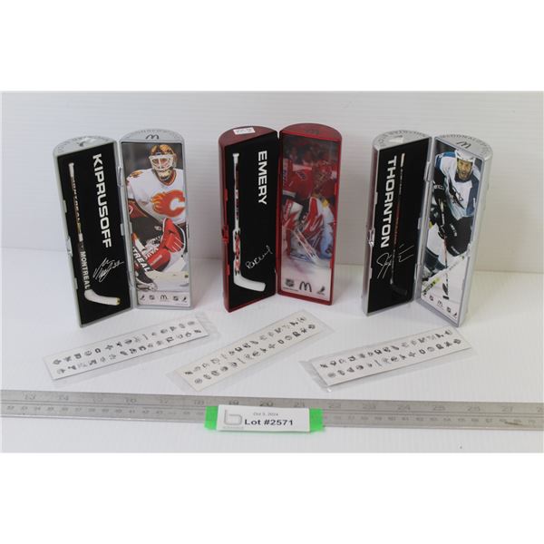 (3) NHL Star Sticks - Thornton - Emery - Kiprusoff
