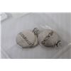 Image 6 : (2) Pair of Earrings w/Cases - Heart Ring w/Black Stone in Star Case - Pendant Sayings (as is)