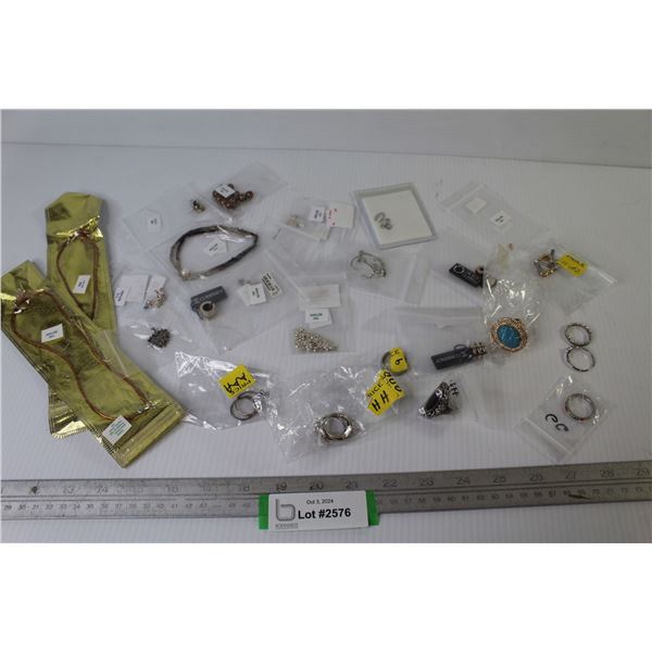 Assortment of Costume Jewelry - Rings - Earrings - Necklaces