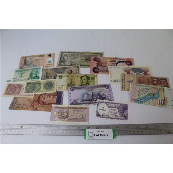 (15) Assorted Foreign Paper Currency