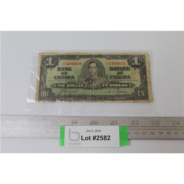 1937 Canadian One Dollar Bill
