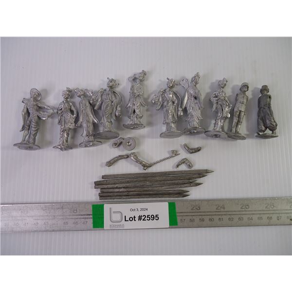 (10) Vintage Pewter Figurines