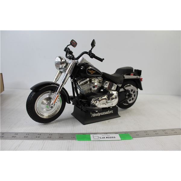 Black Harley Davidson Model Bike on Stand