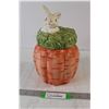 Image 1 : Rabbit In Carrot Ceramic Cookie Jar - Has Been Repaired