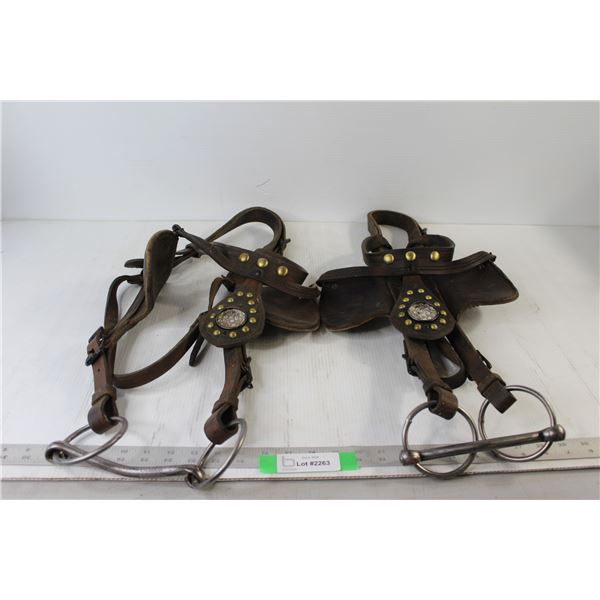 Pair of Heavy Horse  Driving Bridles
