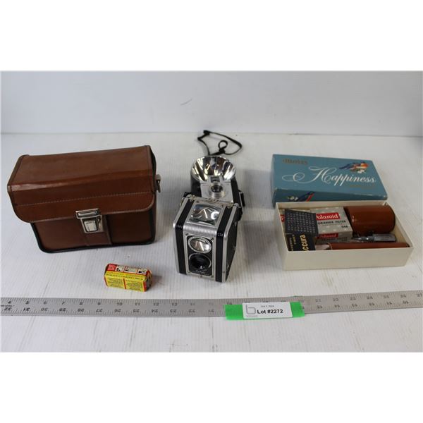 (2) Old Cameras, Assorted Camera Equipment and Hardware