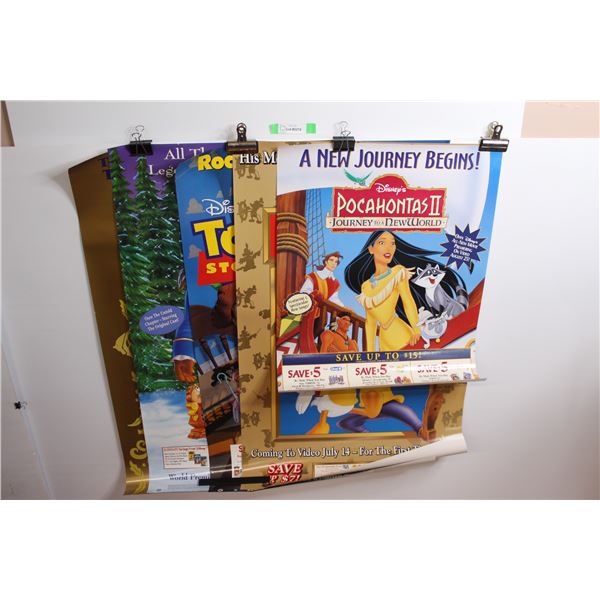 (5) Disney Movie Posters - Little Mermaid, Beauty And The Beast, Toy Story, The Spirit Of Mickey, Po