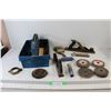 Image 1 : Wood Rasp, Wood plane, Paintbrush, (5) grinding Discs, Assorted Tools and Tool Tray