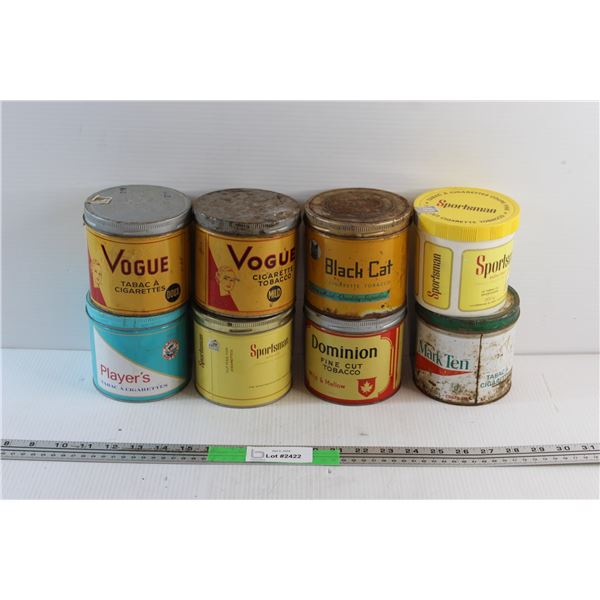 (8) Vintage Tobacco Tins