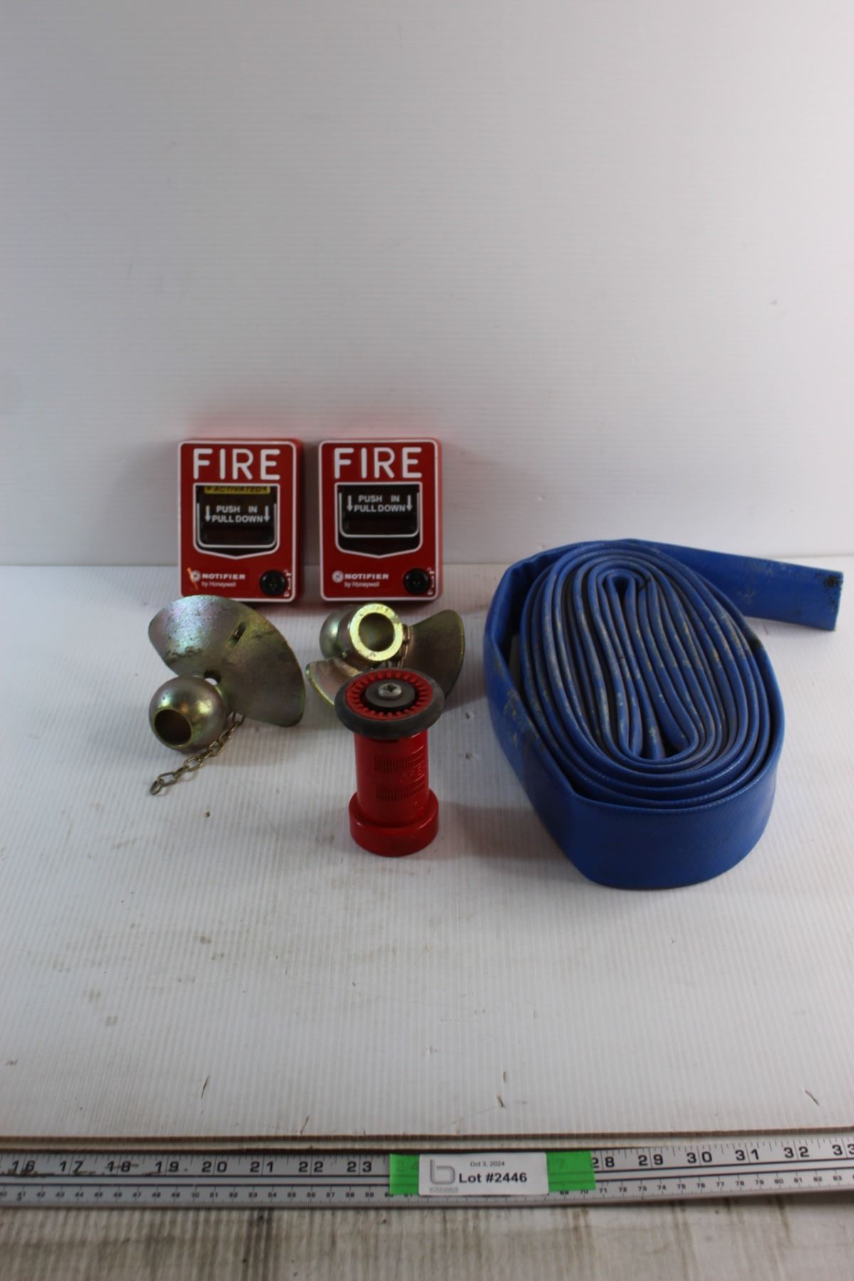 Fire Alarm Switches, Fire Hose and Assorted Firefighting Items