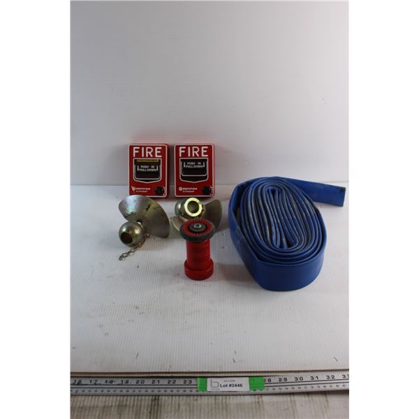 Fire Alarm Switches, Fire Hose and Assorted Firefighting Items