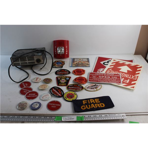 Interior Warmer - As Is, Fire Alarm, Patches, Pins and Signs