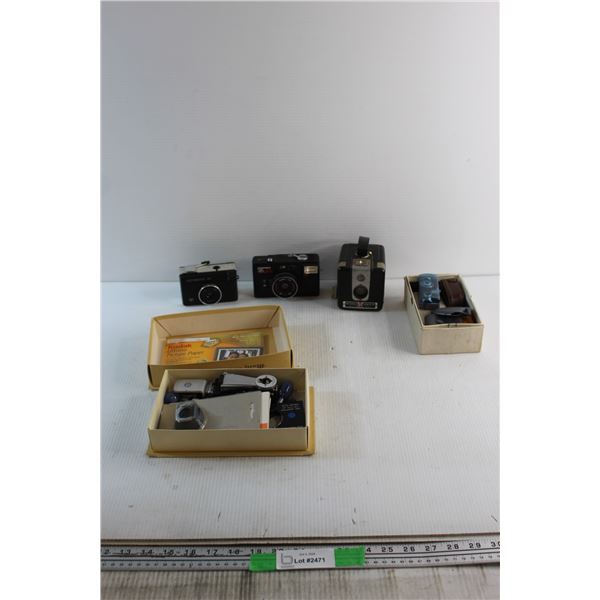 (3) Vintage Cameras, Kodak Ultima Picture Paper and Accessories