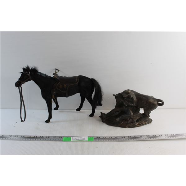 Horse and Bull Fighter Figurines