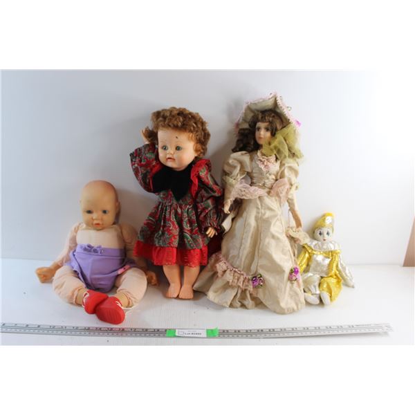 Clown, Porcelain Dolls and Baby Doll