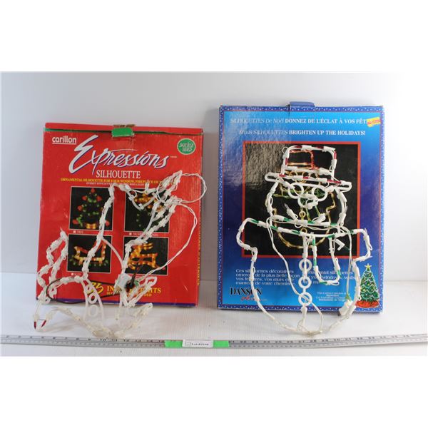 (2) Electric Ornamental Christmas Silhouettes - As Is