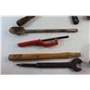 Image 3 : Wooden Hammer/Axe Handle, Vintage Hand Drill, Vintage Yankee Screwdriver and Assorted Tools