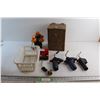 Image 1 : Torch Heads, Wooden Chest, Car Emergency Light and Assorted Items