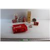 Image 1 : Wooden Knife Holder, Coca Cola Mug, Tin Chests, Collectible Coins and Assorted Items