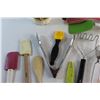 Image 10 : Ceramic Pitcher, Spatulas, Whisk, Knives and Assorted Kitchen Supplies