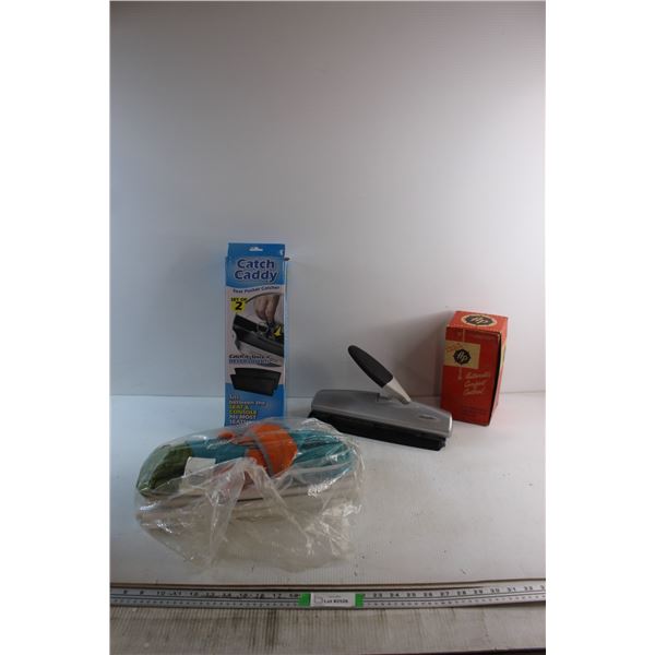 Hole Punch, Catch Caddy Seat Pocket Catcher and Assorted Items