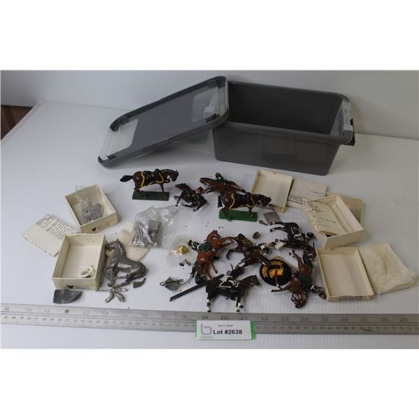 Metal Cavalry Figures (in need of repair - in plastic container)