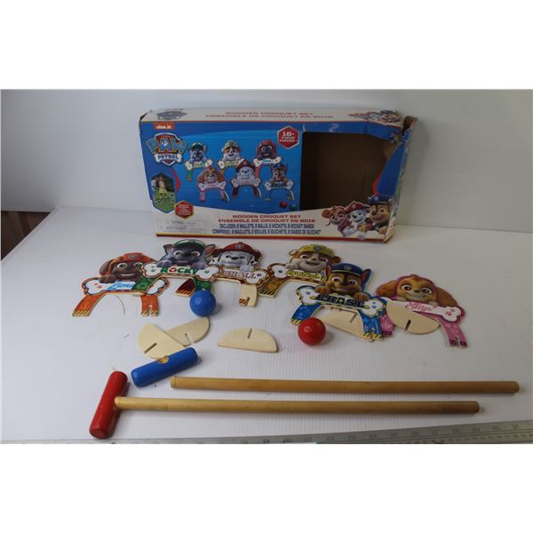 Paw Patrol Wooden Croquet Set (mallet needs repair)