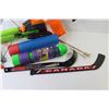 Image 2 : Foam Waster Pumps -(2) Nerf Launchers (no projectiles) - (2) Plastic Hockey Sticks