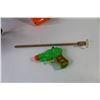 Image 4 : Foam Waster Pumps -(2) Nerf Launchers (no projectiles) - (2) Plastic Hockey Sticks