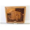 Image 1 : Greener Pastures - Embossed Plastic Picture of Boy at Outhouse