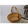 Image 3 : Bar Tool Set - Wicker Basket - Hand Painted Divided Dish w/Handle (Made in Italy) - Brush (NIB) - Gl