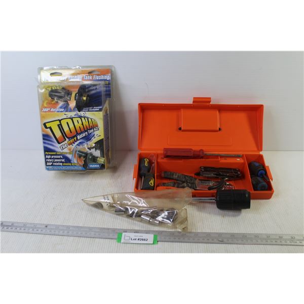 Rotary Tank Rinser (NIB) - Black & Decker Tool Box w/Contents - Hand tools