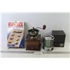 Image 1 : Mancala Folding Marble Game - Coffee Grinder - K&R PrePass Digital Alarm Clock (as is)