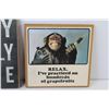 Image 2 : Enjoy Family Time 4" x 6" Photo Frame - Relax w/ Wall Hanger Saying on Wood - Face Carved on Branch
