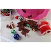 Image 6 : Tote w/Lid - Assorted Christmas Decor - Tree Topper - Ornaments