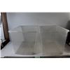 Image 1 : (2) Rolling Tubs/Totes Clear Plastic