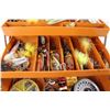 Image 3 : Fenwick 1050 Orange Tackle Box With Reels and Assorted Hooks