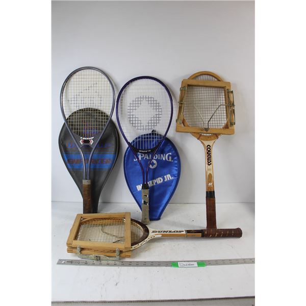 (4) Tennis Rackets - Dunlop, Spalding, Yonex