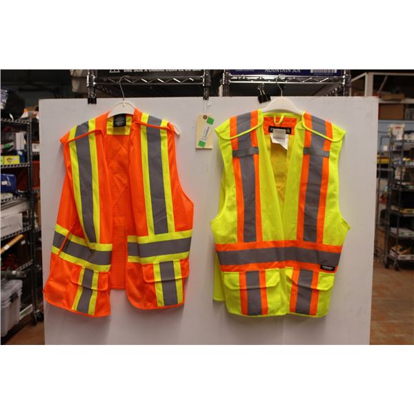 *(2) Safety Vests - Size XL & 2XL - New