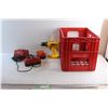 Image 1 : (2) Milwaukee Chargers, DeWalt Cordless Drill, 18V Drill Battery and Crate - As Is