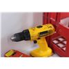 Image 7 : (2) Milwaukee Chargers, DeWalt Cordless Drill, 18V Drill Battery and Crate - As Is